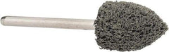 Grier Abrasives - 1/2" Head Diam x 3/4" Thickness, B42, Pointed End, Silicon Carbide Mounted Point - Green-Gray, Fine Grade, 33,750 RPM - Apex Tool & Supply