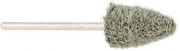 Grier Abrasives - 3/8" Head Diam x 3/4" Thickness, B52, Pointed End, Aluminum Oxide Mounted Point - Green-Gray, Fine Grade, 23,000 RPM - Apex Tool & Supply