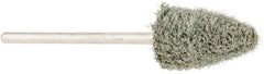 Grier Abrasives - 3/8" Head Diam x 3/4" Thickness, B52, Pointed End, Aluminum Oxide Mounted Point - Green-Gray, Fine Grade, 23,000 RPM - Apex Tool & Supply