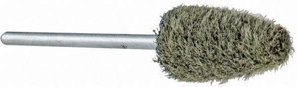 Grier Abrasives - 3/8" Head Diam x 3/4" Thickness, B52, Pointed End, Aluminum Oxide Mounted Point - Green-Gray, Medium Grade, 23,000 RPM - Apex Tool & Supply