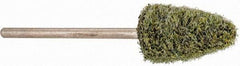 Grier Abrasives - 3/8" Head Diam x 3/4" Thickness, B52, Pointed End, Aluminum Oxide Mounted Point - Green-Gray, Coarse Grade, 23,000 RPM - Apex Tool & Supply