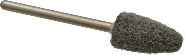 Grier Abrasives - 3/8" Head Diam x 3/4" Thickness, B52, Pointed End, Aluminum Oxide Mounted Point - Green-Gray, Fine Grade, 45,370 RPM - Apex Tool & Supply