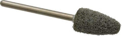 Grier Abrasives - 3/8" Head Diam x 3/4" Thickness, B52, Pointed End, Aluminum Oxide Mounted Point - Green-Gray, Fine Grade, 45,370 RPM - Apex Tool & Supply