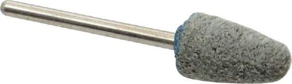 Grier Abrasives - 3/8" Head Diam x 3/4" Thickness, B52, Pointed End, Aluminum Oxide Mounted Point - Green-Gray, Medium Grade, 45,370 RPM - Apex Tool & Supply