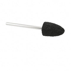 Grier Abrasives - 3/8" Head Diam x 3/4" Thickness, B52, Pointed End, Silicon Carbide Mounted Point - Green-Gray, Fine Grade, 45,370 RPM - Apex Tool & Supply