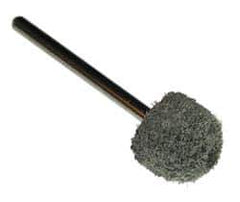Grier Abrasives - 3/8" Head Diam x 3/4" Thickness, B90, Ball Nose End, Aluminum Oxide Mounted Point - Green-Gray, Fine Grade, 45,370 RPM - Apex Tool & Supply