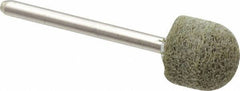 Grier Abrasives - 1/2" Head Diam x 1/2" Thickness, B90, Ball Nose End, Aluminum Oxide Mounted Point - Green-Gray, Fine Grade, 34,500 RPM - Apex Tool & Supply