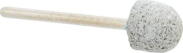 Grier Abrasives - 1/2" Head Diam x 1/2" Thickness, B90, Ball Nose End, Aluminum Oxide Mounted Point - Green-Gray, Medium Grade, 34,500 RPM - Apex Tool & Supply