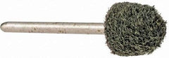 Grier Abrasives - 1/2" Head Diam x 1/2" Thickness, B90, Ball Nose End, Silicon Carbide Mounted Point - Green-Gray, Fine Grade, 34,500 RPM - Apex Tool & Supply