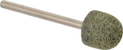 Grier Abrasives - 1/2" Head Diam x 1/2" Thickness, B90, Ball Nose End, Silicon Carbide Mounted Point - Green-Gray, Fine Grade, 34,500 RPM - Apex Tool & Supply