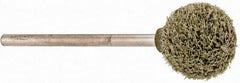 Grier Abrasives - 1/2" Head Diam x 1/2" Thickness, B121, Ball End, Aluminum Oxide Mounted Point - Green-Gray, Medium Grade, 25,000 RPM - Apex Tool & Supply
