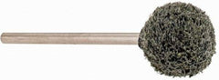 Grier Abrasives - 1/2" Head Diam x 1/2" Thickness, B121, Ball End, Silicon Carbide Mounted Point - Green-Gray, Fine Grade, 25,000 RPM - Apex Tool & Supply