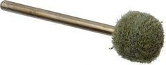Grier Abrasives - 1/2" Head Diam x 1/2" Thickness, B121, Ball End, Aluminum Oxide Mounted Point - Green-Gray, Fine Grade, 45,370 RPM - Apex Tool & Supply