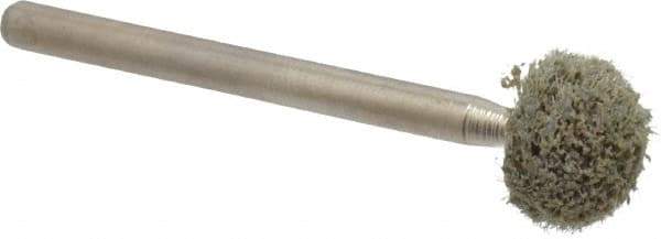 Grier Abrasives - 3/8" Head Diam x 3/8" Thickness, B122, Ball End, Aluminum Oxide Mounted Point - Green-Gray, Fine Grade, 61,650 RPM - Apex Tool & Supply