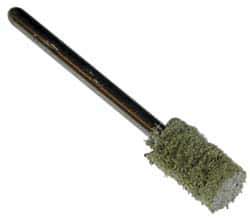 Grier Abrasives - 3/8" Head Diam x 1/2" Thickness, W176, Cylinder End, Silicon Carbide Mounted Point - Green-Gray, Fine Grade, 45,370 RPM - Apex Tool & Supply