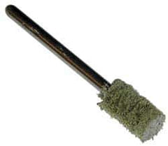 Grier Abrasives - 3/8" Head Diam x 1/2" Thickness, W176, Cylinder End, Aluminum Oxide Mounted Point - Green-Gray, Coarse Grade, 33,750 RPM - Apex Tool & Supply