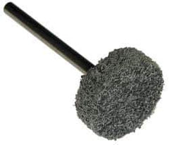 Grier Abrasives - 1/2" Head Diam x 1/4" Thickness, W183, Cylinder End, Aluminum Oxide Mounted Point - Green-Gray, Fine Grade, 40,000 RPM - Apex Tool & Supply