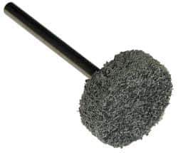 Grier Abrasives - 1-1/4" Head Diam x 3/4" Thickness, W228, Cylinder End, Aluminum Oxide Mounted Point - Green-Gray, Coarse Grade, 30,520 RPM - Apex Tool & Supply
