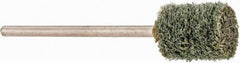 Grier Abrasives - 3/8" Head Diam x 1/2" Thickness, W176, Cylinder End, Aluminum Oxide Mounted Point - Green-Gray, Fine Grade, 33,750 RPM - Apex Tool & Supply