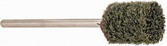 Grier Abrasives - 3/8" Head Diam x 1/2" Thickness, W176, Cylinder End, Silicon Carbide Mounted Point - Green-Gray, Fine Grade, 33,750 RPM - Apex Tool & Supply
