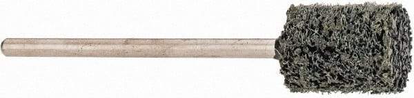 Grier Abrasives - 3/8" Head Diam x 1/2" Thickness, W176, Cylinder End, Silicon Carbide Mounted Point - Green-Gray, Fine Grade, 33,750 RPM - Apex Tool & Supply
