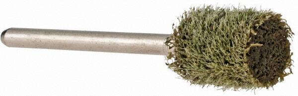 Grier Abrasives - 3/8" Head Diam x 1/2" Thickness, W176, Cylinder End, Aluminum Oxide Mounted Point - Green-Gray, Fine Grade, 45,370 RPM - Apex Tool & Supply