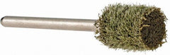 Grier Abrasives - 3/8" Head Diam x 1/2" Thickness, W176, Cylinder End, Aluminum Oxide Mounted Point - Green-Gray, Fine Grade, 45,370 RPM - Apex Tool & Supply
