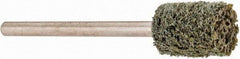 Grier Abrasives - 3/8" Head Diam x 1/2" Thickness, W176, Cylinder End, Aluminum Oxide Mounted Point - Green-Gray, Fine Grade, 45,370 RPM - Apex Tool & Supply