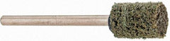 Grier Abrasives - 3/8" Head Diam x 1/2" Thickness, W176, Cylinder End, Aluminum Oxide Mounted Point - Green-Gray, Medium Grade, 45,370 RPM - Apex Tool & Supply