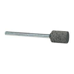 Grier Abrasives - 3/8" Head Diam x 1/2" Thickness, W176, Cylinder End, Silicon Carbide Mounted Point - Green-Gray, Fine Grade, 45,370 RPM - Apex Tool & Supply