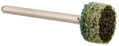 Grier Abrasives - 1/2" Head Diam x 1/4" Thickness, W183, Cylinder End, Aluminum Oxide Mounted Point - Green-Gray, Medium Grade, 51,750 RPM - Apex Tool & Supply