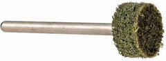 Grier Abrasives - 1/2" Head Diam x 1/4" Thickness, W183, Cylinder End, Aluminum Oxide Mounted Point - Green-Gray, Coarse Grade, 51,750 RPM - Apex Tool & Supply