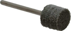 Grier Abrasives - 1/2" Head Diam x 1/2" Thickness, W185, Cylinder End, Aluminum Oxide Mounted Point - Green-Gray, Fine Grade, 34,500 RPM - Apex Tool & Supply