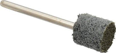 Grier Abrasives - 1/2" Head Diam x 1/2" Thickness, W185, Cylinder End, Silicon Carbide Mounted Point - Green-Gray, Fine Grade, 34,500 RPM - Apex Tool & Supply