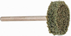 Grier Abrasives - 3/4" Head Diam x 1/4" Thickness, W201, Cylinder End, Aluminum Oxide Mounted Point - Green-Gray, Fine Grade, 38,250 RPM - Apex Tool & Supply