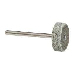 Grier Abrasives - 3/4" Head Diam x 1/4" Thickness, W201, Cylinder End, Aluminum Oxide Mounted Point - Green-Gray, Fine Grade, 38,250 RPM - Apex Tool & Supply