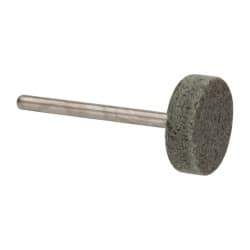 Grier Abrasives - 3/4" Head Diam x 1/4" Thickness, W201, Cylinder End, Aluminum Oxide Mounted Point - Green-Gray, Medium Grade, 38,250 RPM - Apex Tool & Supply