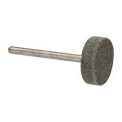 Grier Abrasives - 3/4" Head Diam x 1/4" Thickness, W201, Cylinder End, Aluminum Oxide Mounted Point - Green-Gray, Medium Grade, 38,250 RPM - Apex Tool & Supply