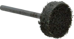 Grier Abrasives - 3/4" Head Diam x 1/4" Thickness, W201, Cylinder End, Aluminum Oxide Mounted Point - Green-Gray, Coarse Grade, 38,250 RPM - Apex Tool & Supply