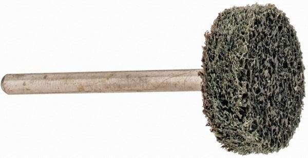 Grier Abrasives - 3/4" Head Diam x 1/4" Thickness, W201, Cylinder End, Silicon Carbide Mounted Point - Green-Gray, Fine Grade, 38,250 RPM - Apex Tool & Supply