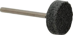 Grier Abrasives - 3/4" Head Diam x 1/4" Thickness, W201, Cylinder End, Silicon Carbide Mounted Point - Green-Gray, Fine Grade, 38,250 RPM - Apex Tool & Supply