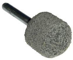 Grier Abrasives - 1" Head Diam x 1" Thickness, A21, Ball Nose End, Aluminum Oxide Mounted Point - Green-Gray, Fine Grade, 34,500 RPM - Apex Tool & Supply