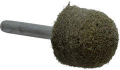 Grier Abrasives - 1" Head Diam x 1" Thickness, A21, Ball Nose End, Aluminum Oxide Mounted Point - Green-Gray, Fine Grade, 34,500 RPM - Apex Tool & Supply