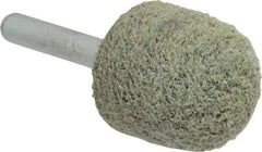 Grier Abrasives - 1" Head Diam x 1" Thickness, A21, Ball Nose End, Aluminum Oxide Mounted Point - Green-Gray, Coarse Grade, 34,500 RPM - Apex Tool & Supply