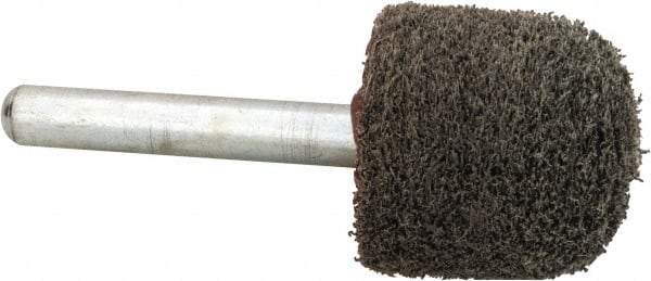 Grier Abrasives - 1" Head Diam x 1" Thickness, A21, Ball Nose End, Silicon Carbide Mounted Point - Green-Gray, Fine Grade, 34,500 RPM - Apex Tool & Supply
