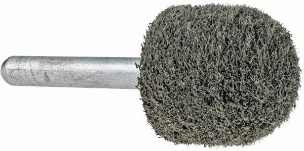 Grier Abrasives - 1" Head Diam x 1" Thickness, A21, Ball Nose End, Silicon Carbide Mounted Point - Green-Gray, Fine Grade, 34,500 RPM - Apex Tool & Supply