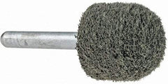 Grier Abrasives - 1" Head Diam x 1" Thickness, A21, Ball Nose End, Silicon Carbide Mounted Point - Green-Gray, Fine Grade, 34,500 RPM - Apex Tool & Supply
