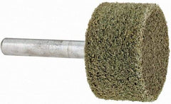 Grier Abrasives - 1-1/4" Head Diam x 3/4" Thickness, W228, Cylinder End, Aluminum Oxide Mounted Point - Green-Gray, Fine Grade, 30,520 RPM - Apex Tool & Supply