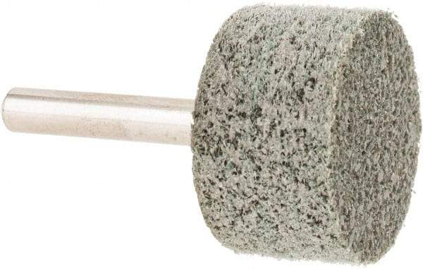 Grier Abrasives - 1-1/4" Head Diam x 3/4" Thickness, W228, Cylinder End, Aluminum Oxide Mounted Point - Green-Gray, Medium Grade, 30,520 RPM - Apex Tool & Supply