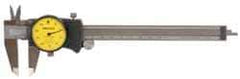 Mitutoyo - 0" to 8" Range, 0.001" Graduation, 0.1" per Revolution, Dial Caliper - White Face, 1.9688" Jaw Length, Accurate to 0.0020" - Apex Tool & Supply